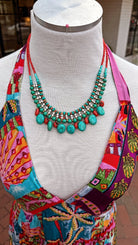 Coral and Turquoise Beaded Choker Necklace - Rebecca James Clothing