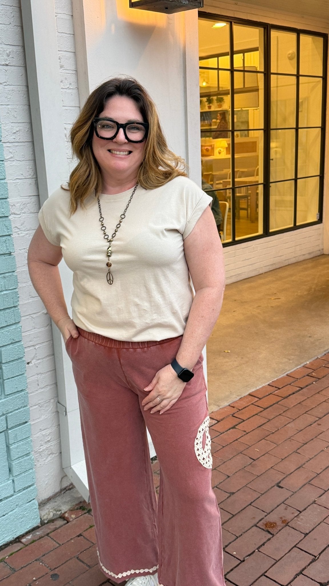 Cotton Short Sleeve Tee in Sandy Beige - Rebecca James Clothing