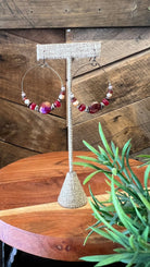 Crimson Berry Beaded Hoope Earrings - Rebecca James Clothing