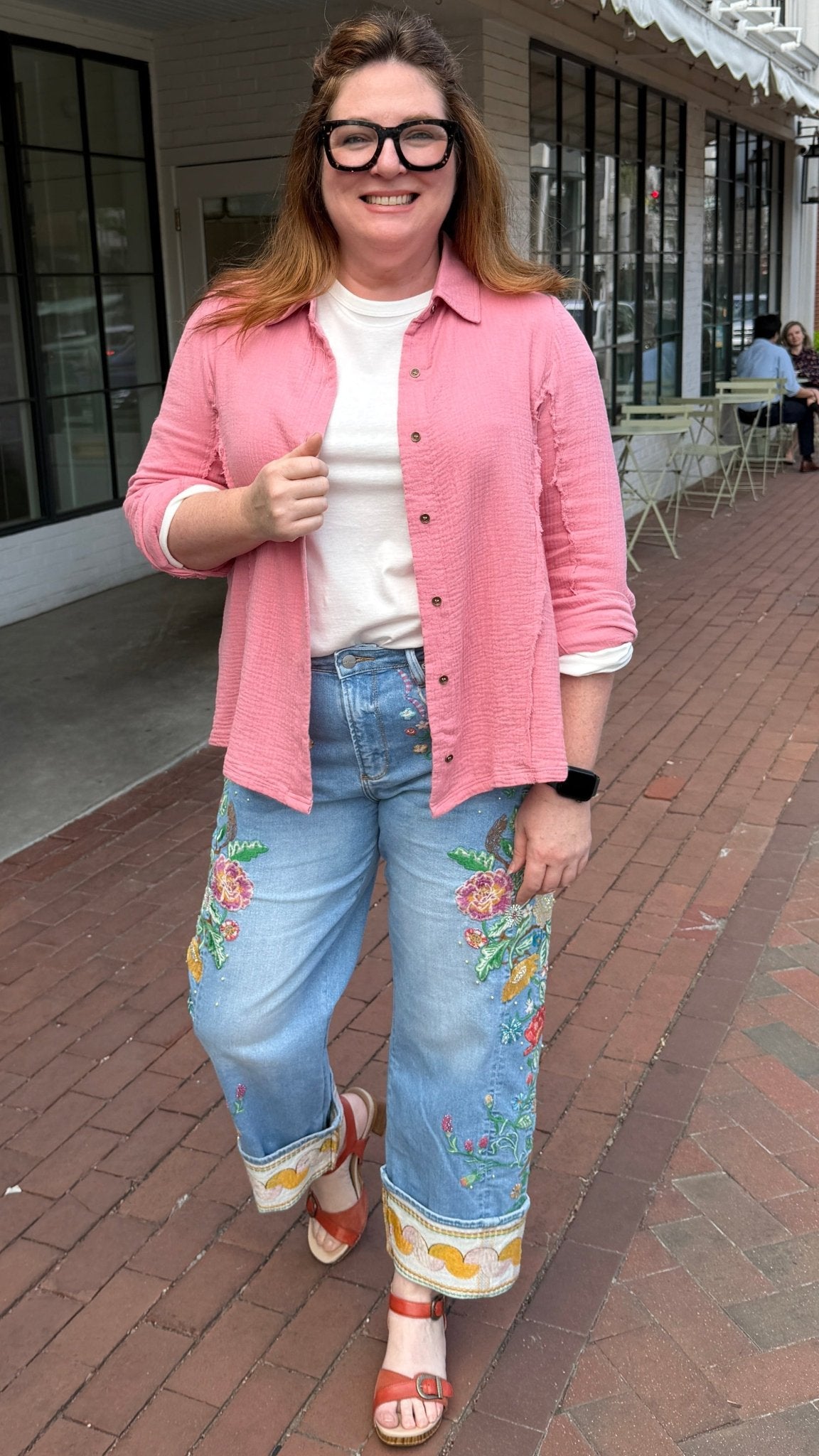 Cuff Barrel - Gardenia Foulard Driftwood Jeans – Rebecca James