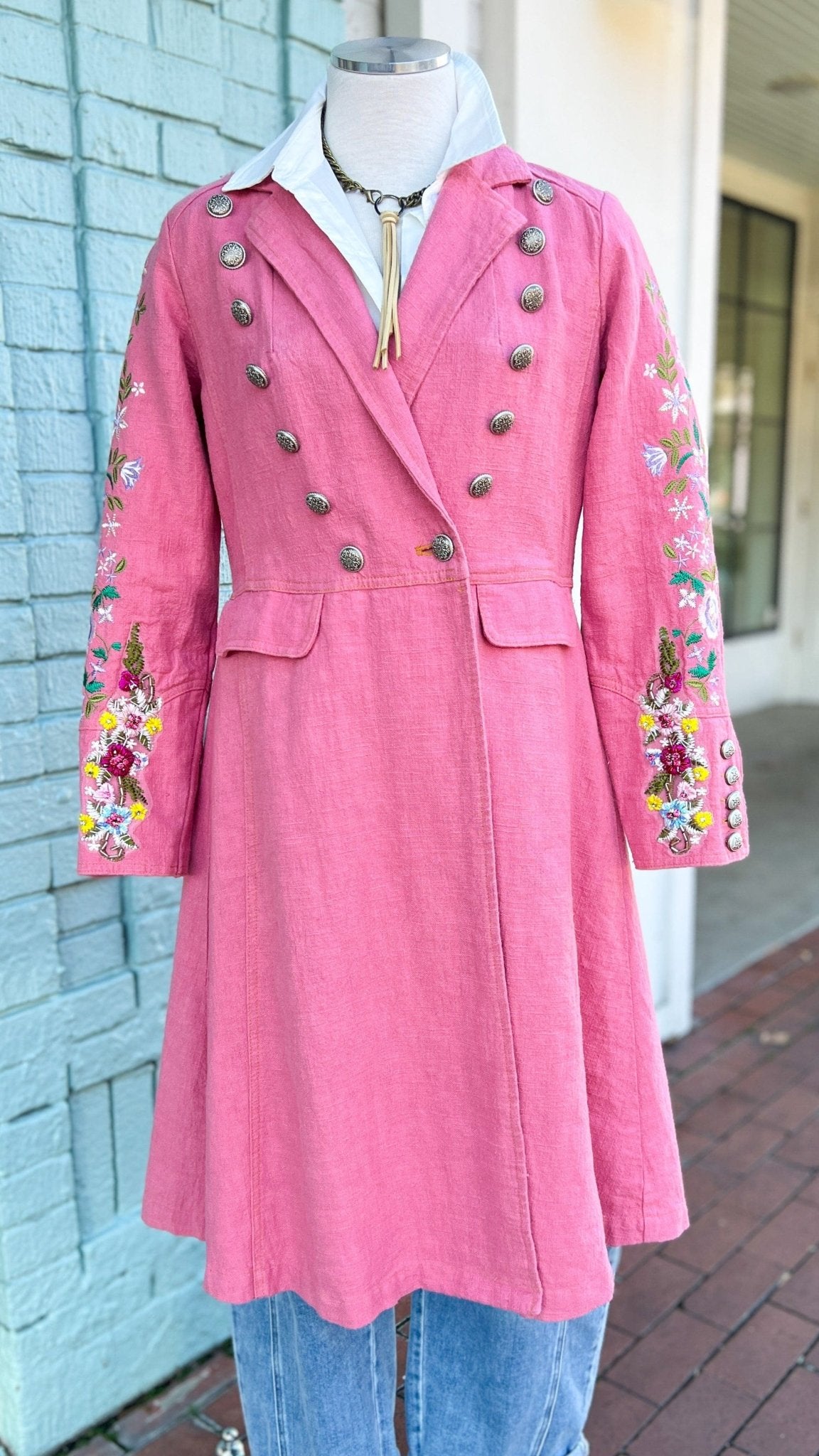 Dreaming of the City Pink Coat - Rebecca James Clothing