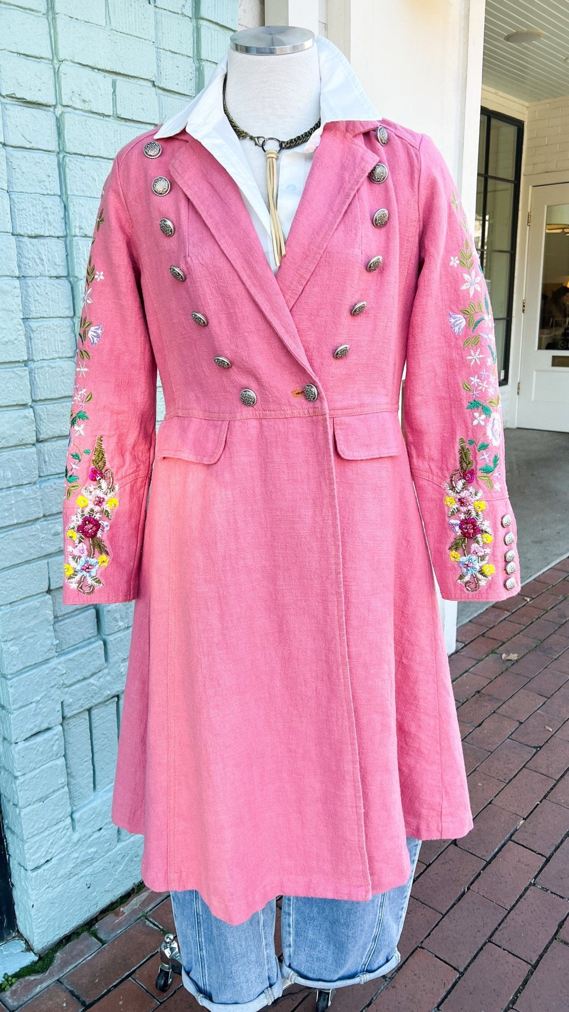 Dreaming of the City Pink Coat - Rebecca James Clothing