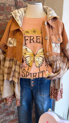 Dusty Pink Free Spirit Butterfly Graphic Tee - Rebecca James Clothing