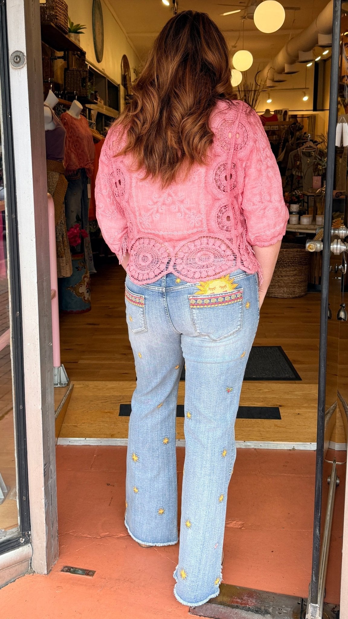Eva Bootcut - Pocket Full of Sunshine Driftwood Denim - Rebecca James Clothing
