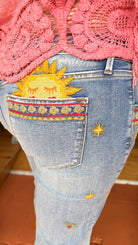 Eva Bootcut - Pocket Full of Sunshine Driftwood Denim - Rebecca James Clothing