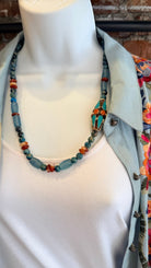 Evening Sky Jasper & Agate Necklace w/ Turquoise & Coral Accent by RJC - Rebecca James Clothing