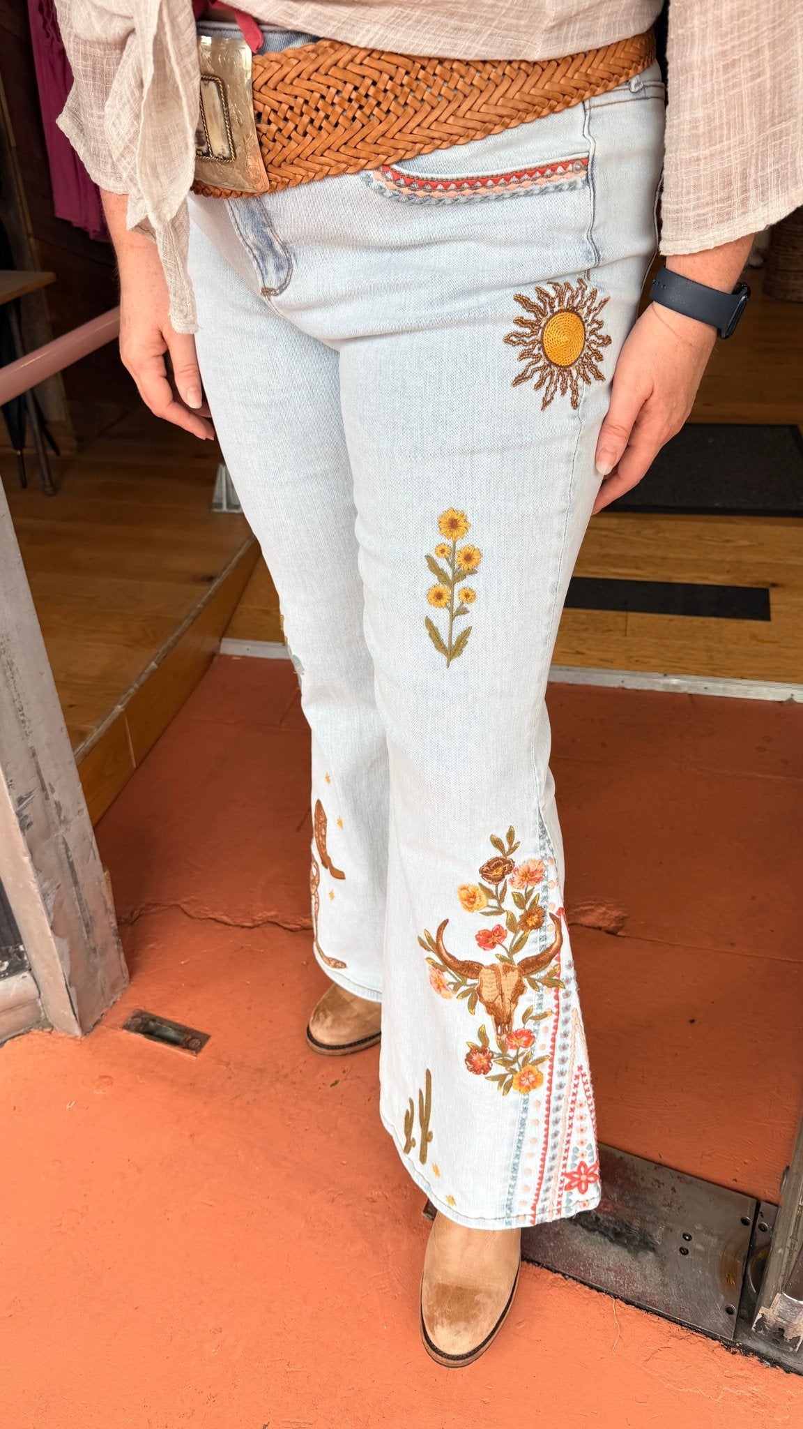 Fab Farrah - Desert Hallucination Driftwood Denim - Rebecca James Clothing