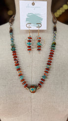 Firey Sunset Red Agate and Turquoise Earrings by RJC - Rebecca James Clothing