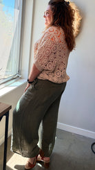 Flowy Linen Pants w/ Belt - Rebecca James Clothing