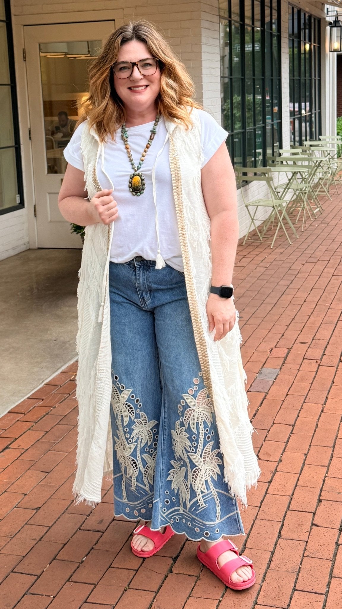 Free Spirit Ivory Textured Cotton Duster - Rebecca James Clothing