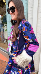 Fur Cuff Rainbow Storyteller Coat by Hand Jive - Rebecca James Clothing