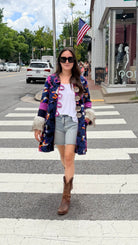 Fur Cuff Rainbow Storyteller Coat by Hand Jive - Rebecca James Clothing