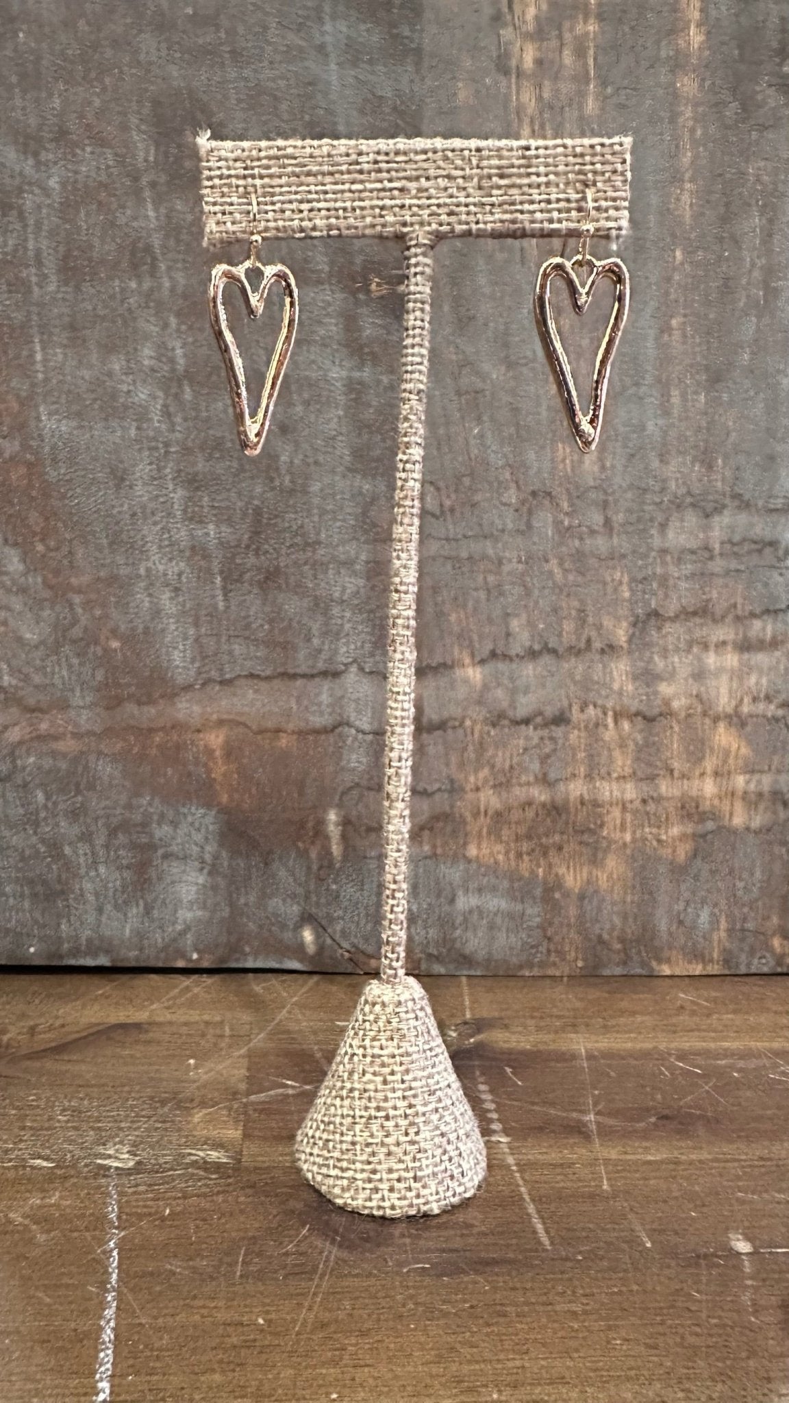 Gold Open Heart Earrings - Rebecca James Clothing