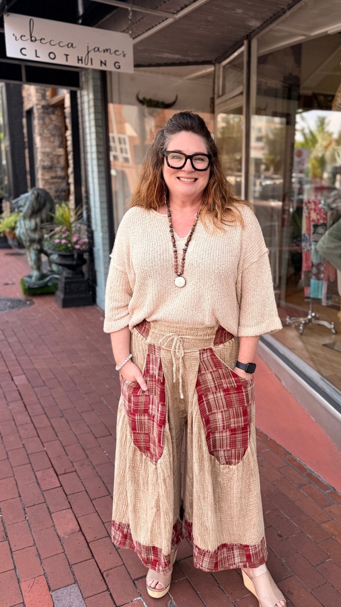 Golden Hour Cotton Flare Pants - Rebecca James Clothing