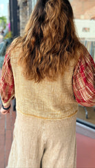 Golden Hour Cotton Jacket With Plaid Accents - Rebecca James Clothing