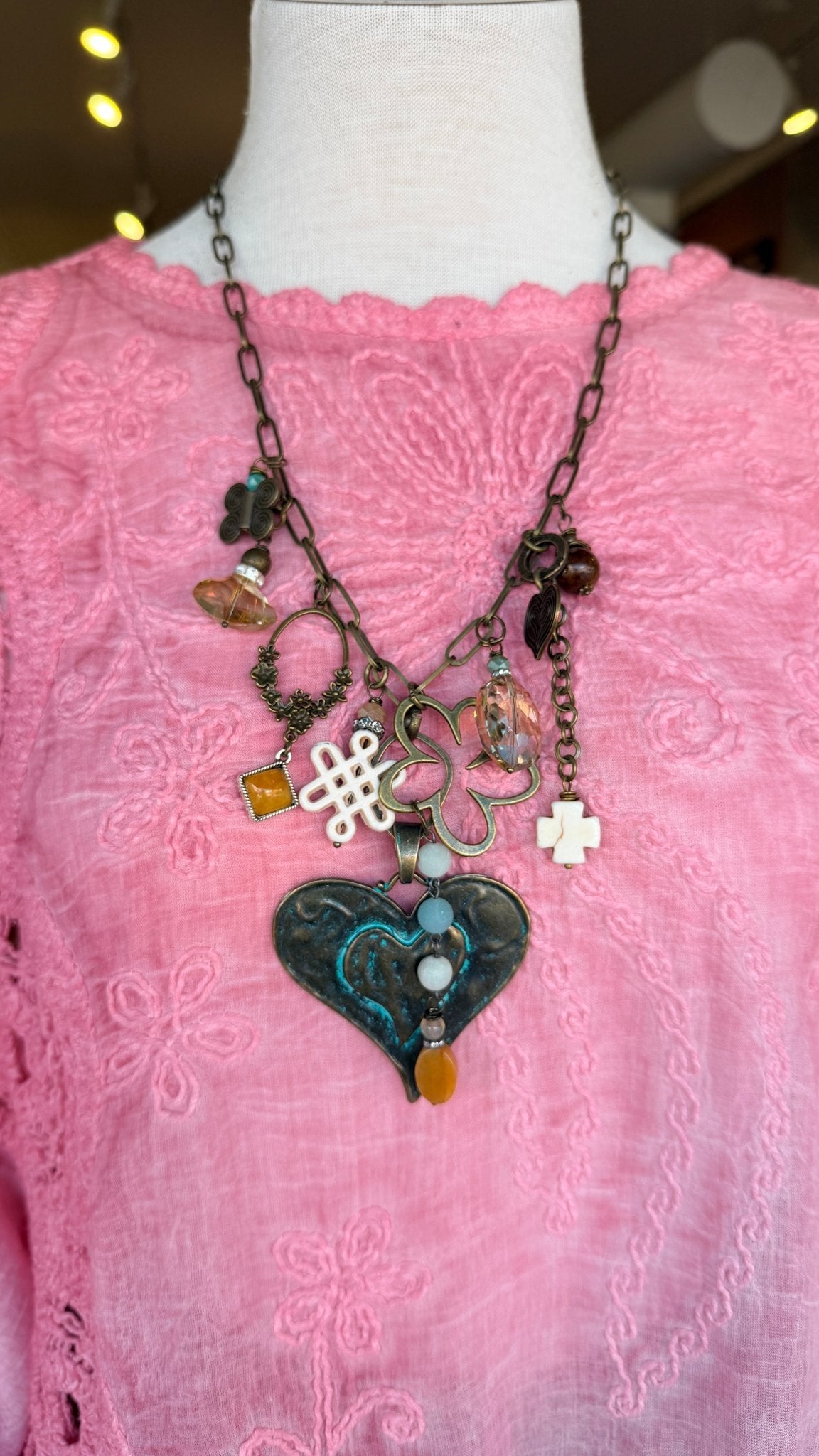 Gypsy Junk One of A Kind Charm Necklace - Rebecca James Clothing