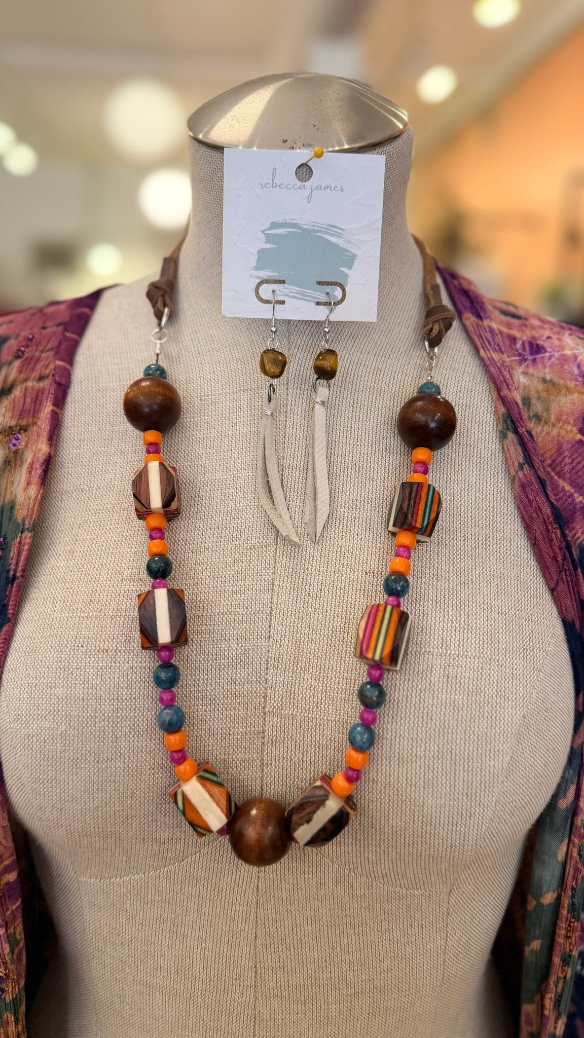 Happy To Be Me Colorful Beaded Necklace by RJC - Rebecca James Clothing