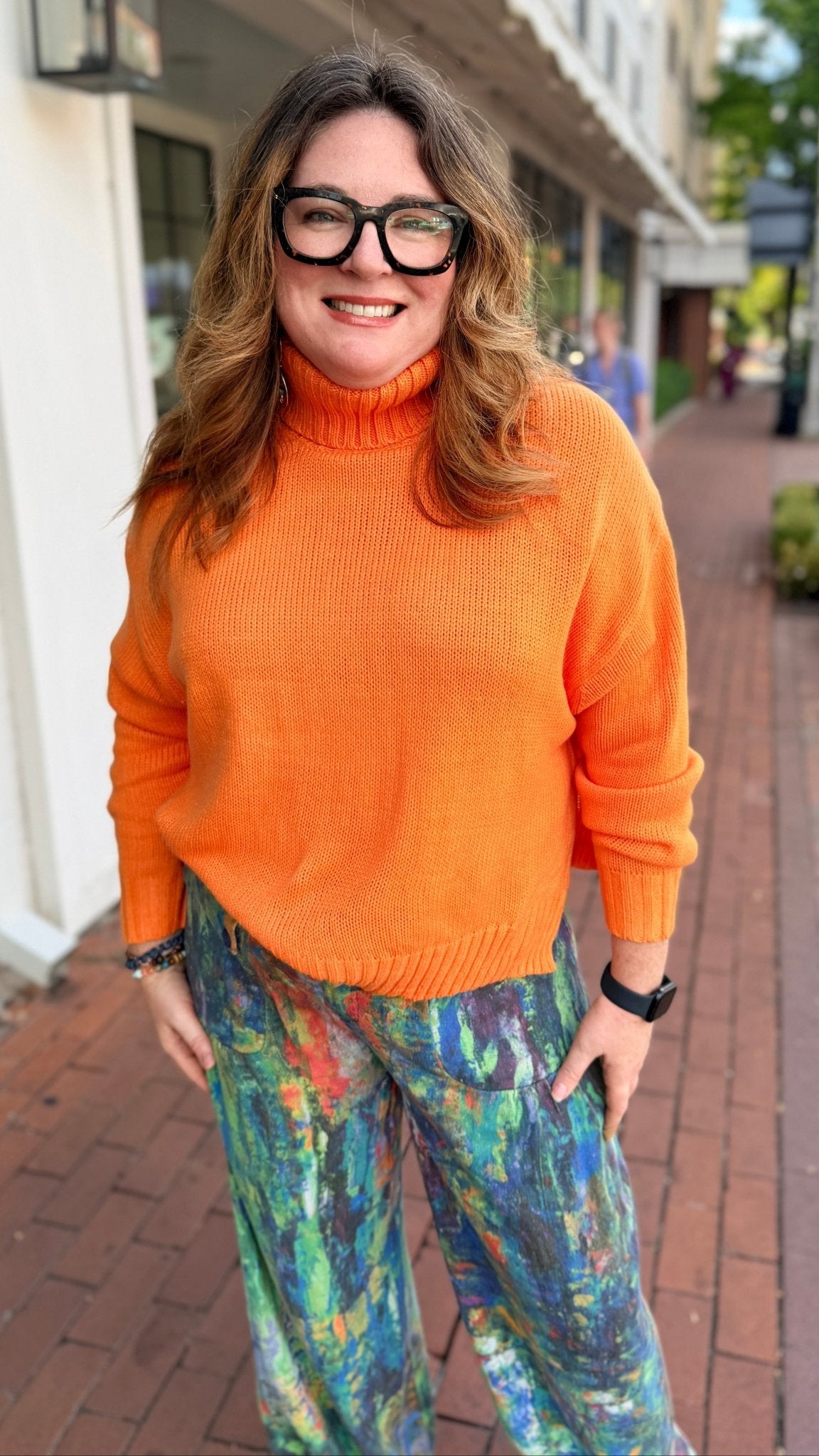 Harvest Orange Turtleneck Sweater - Rebecca James Clothing