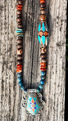 Heart for Adventure Turquoise and Coral Necklace by RJC - Rebecca James Clothing