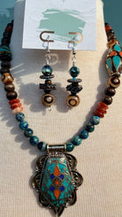 Heart for Adventure Turquoise and Coral Necklace by RJC - Rebecca James Clothing
