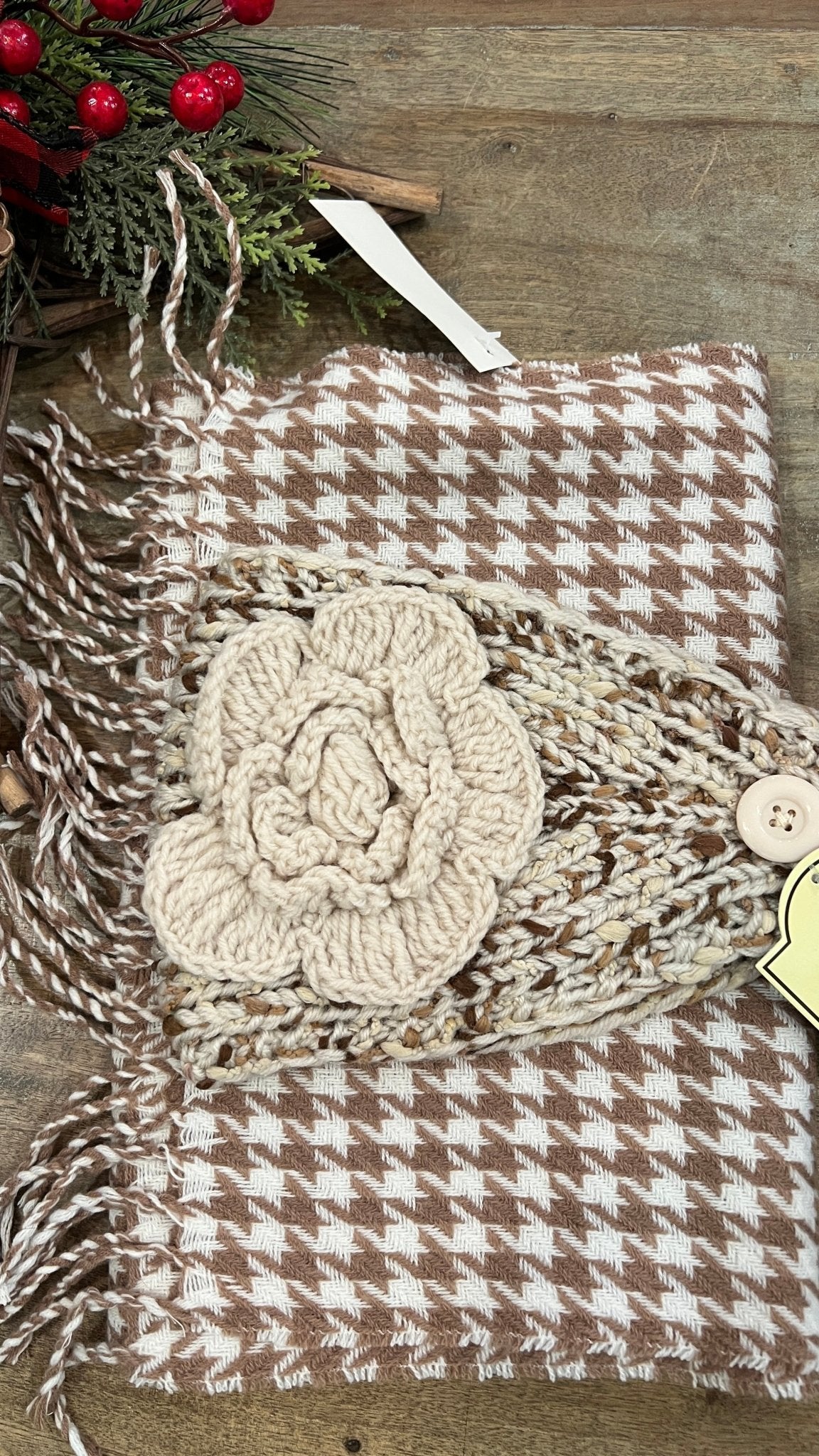 Herringbone Scarf & Knit Headband Gift Bundle - Rebecca James Clothing