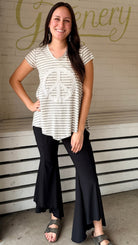 Hi Low Black Flare Pant by Hand Jive - Rebecca James Clothing