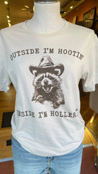 Hootin & Hollerin Raccon Cowboy Graphic Tee - Rebecca James Clothing