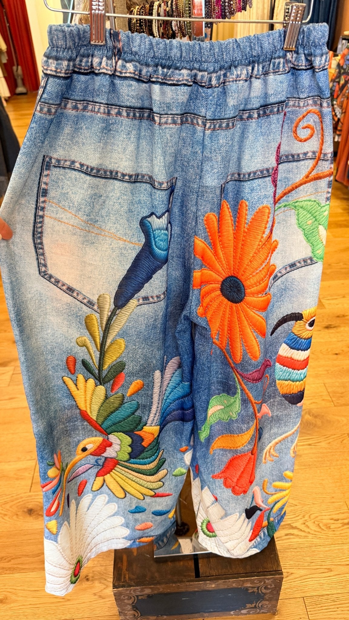 Hummingbird Flight Printed Pants - Rebecca James Clothing