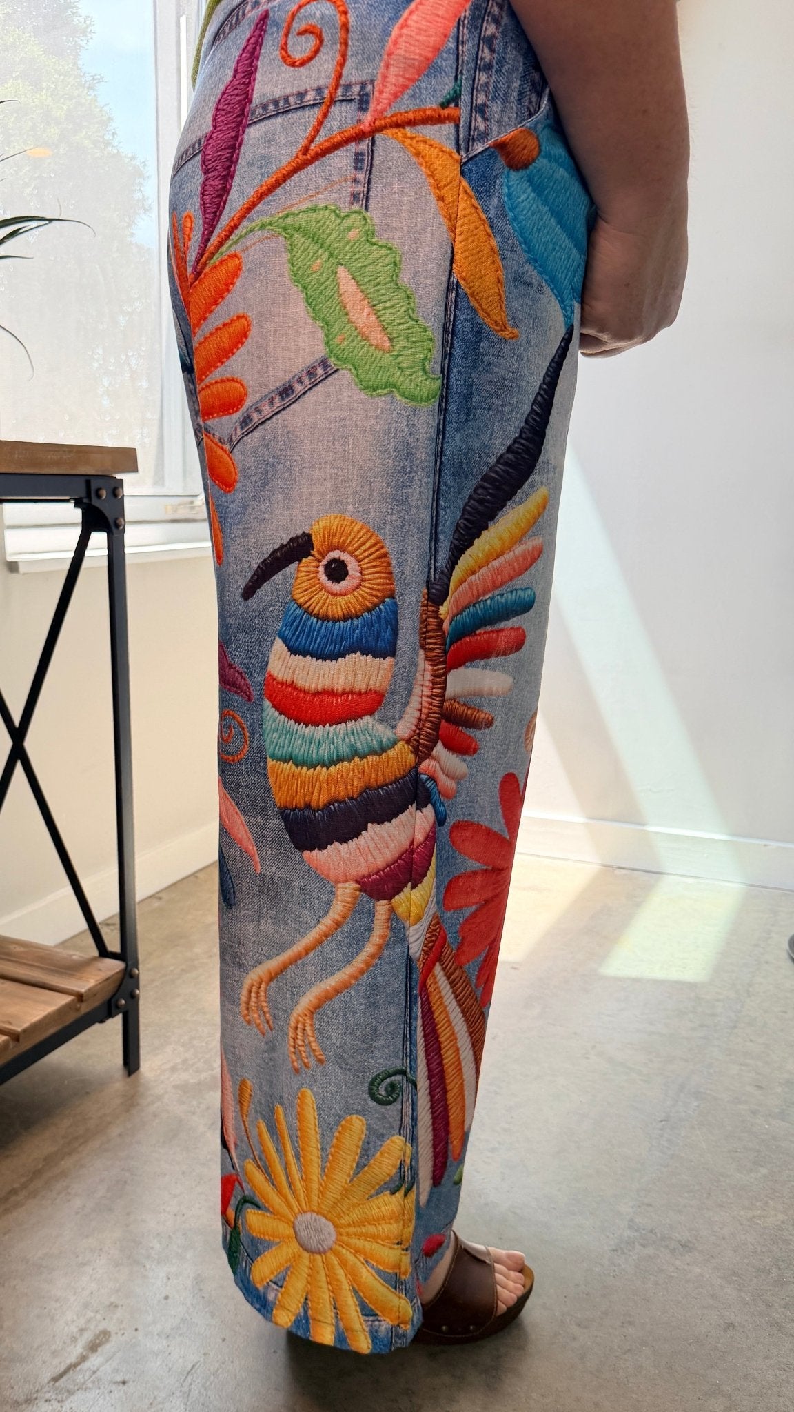 Hummingbird Flight Printed Pants - Rebecca James Clothing