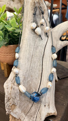 In the Mist Fresh Water Pearl & Leather Earrings - Rebecca James Clothing