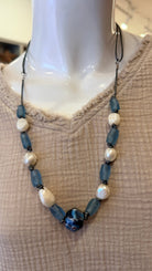 In The Mist Freshwater Pearl & Seaglass Necklace - Rebecca James Clothing