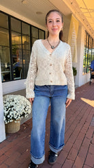 Ivory Button Up Cardigan Sweater - Rebecca James Clothing