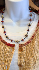 Lapis and Coral Beaded Necklace by RJC - Rebecca James Clothing