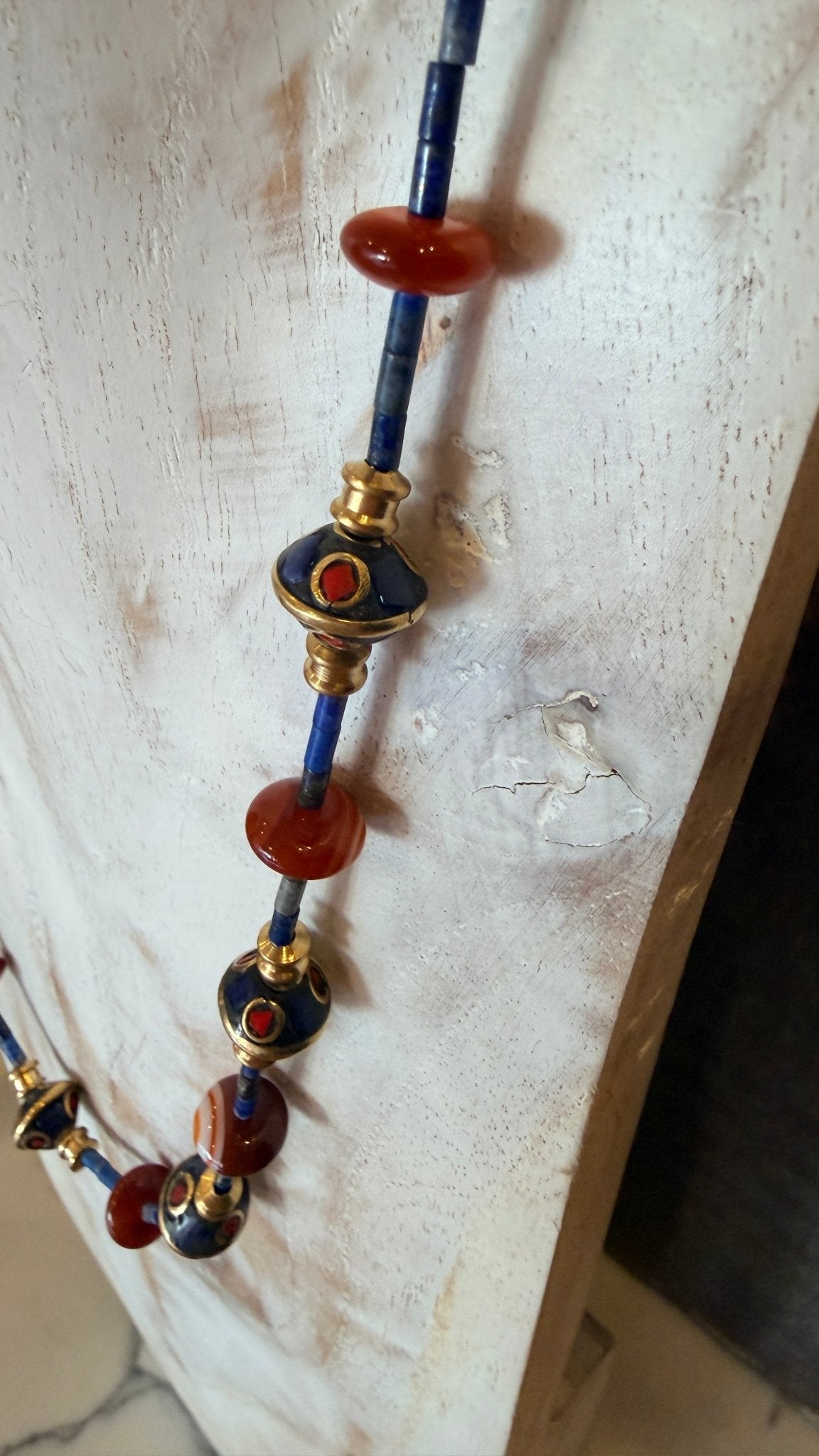 Lapis and Coral Beaded Necklace by RJC - Rebecca James Clothing