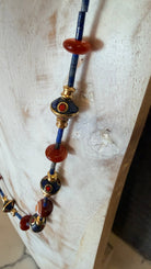 Lapis and Coral Beaded Necklace by RJC - Rebecca James Clothing