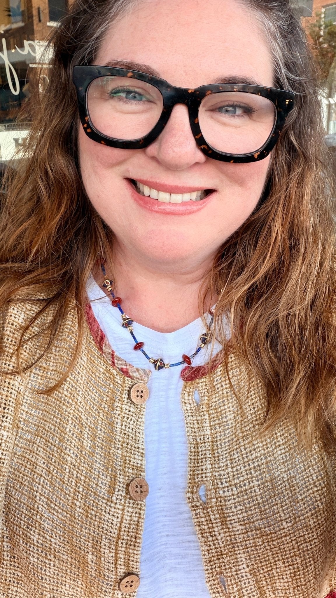 Lapis and Coral Beaded Necklace by RJC - Rebecca James Clothing