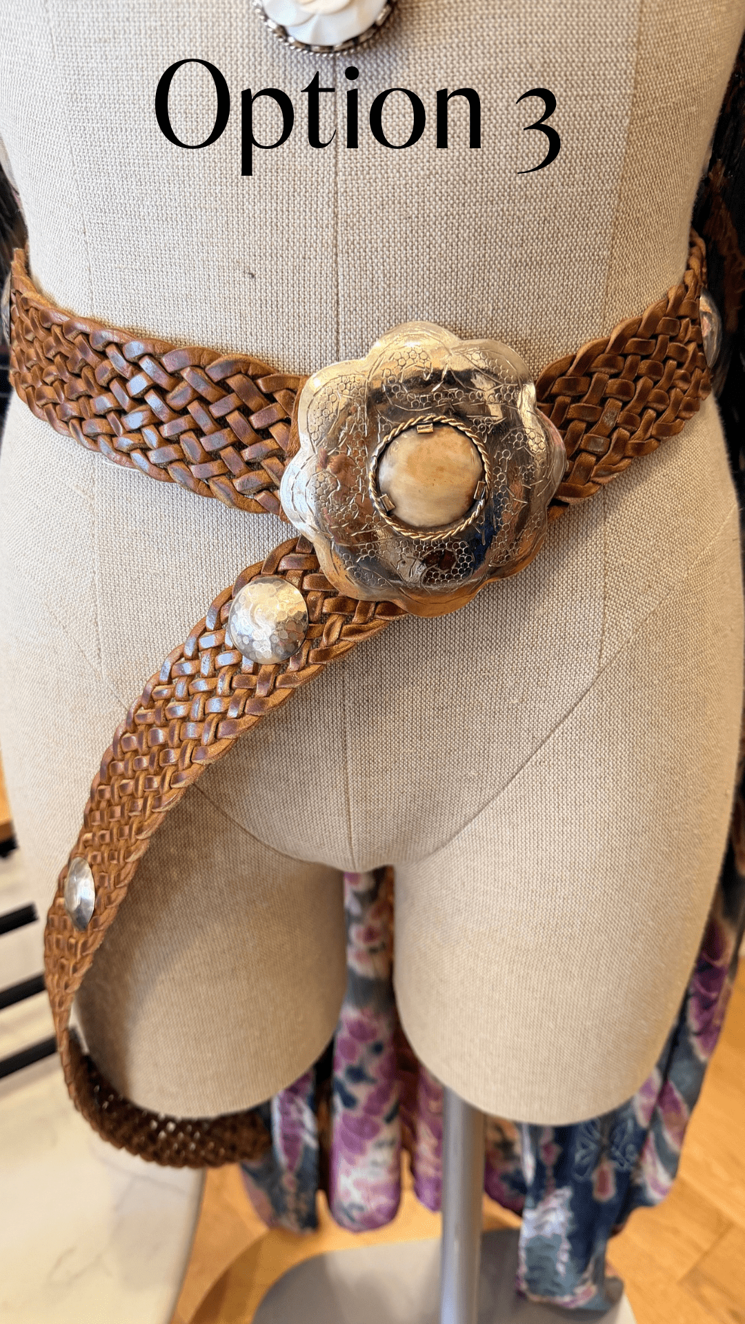 Leather Boho Belt with Chunky Buckle - Rebecca James Clothing