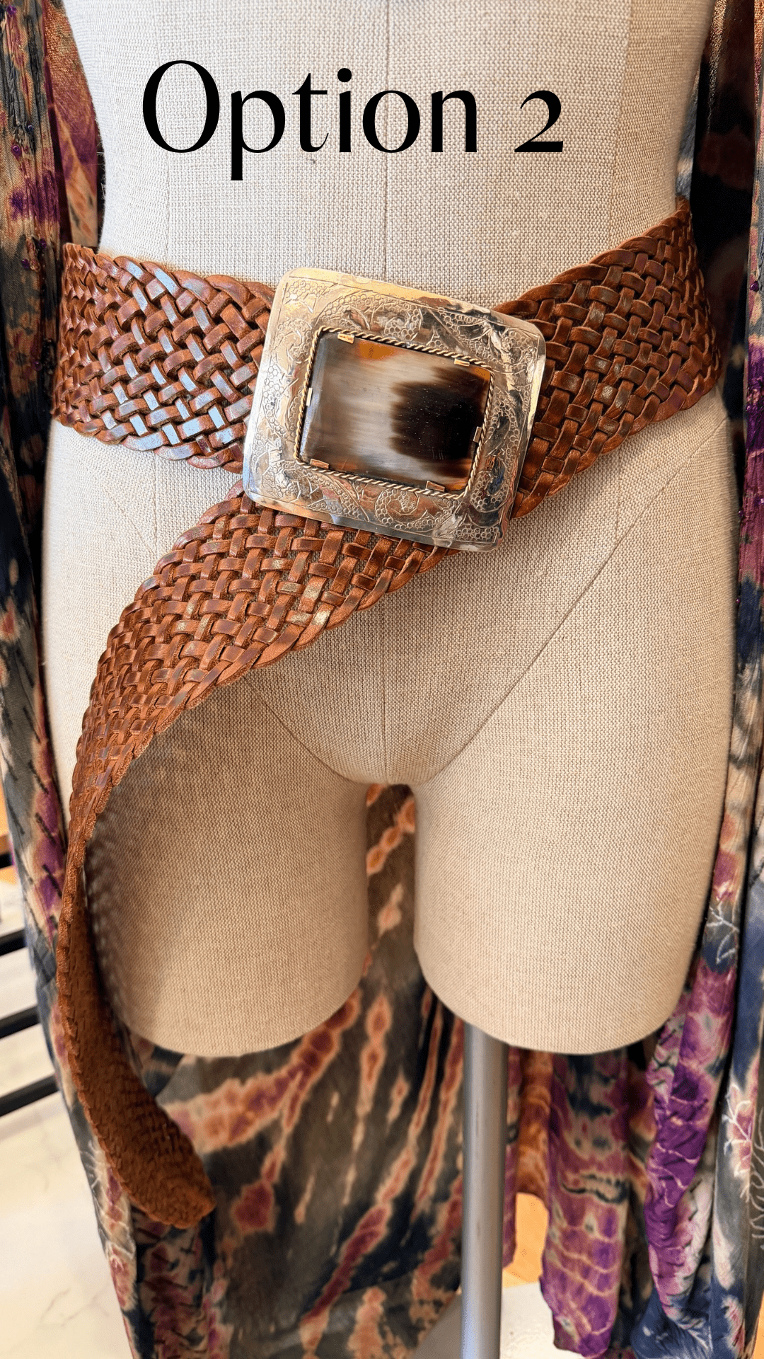 Leather Boho Belt with Chunky Buckle - Rebecca James Clothing