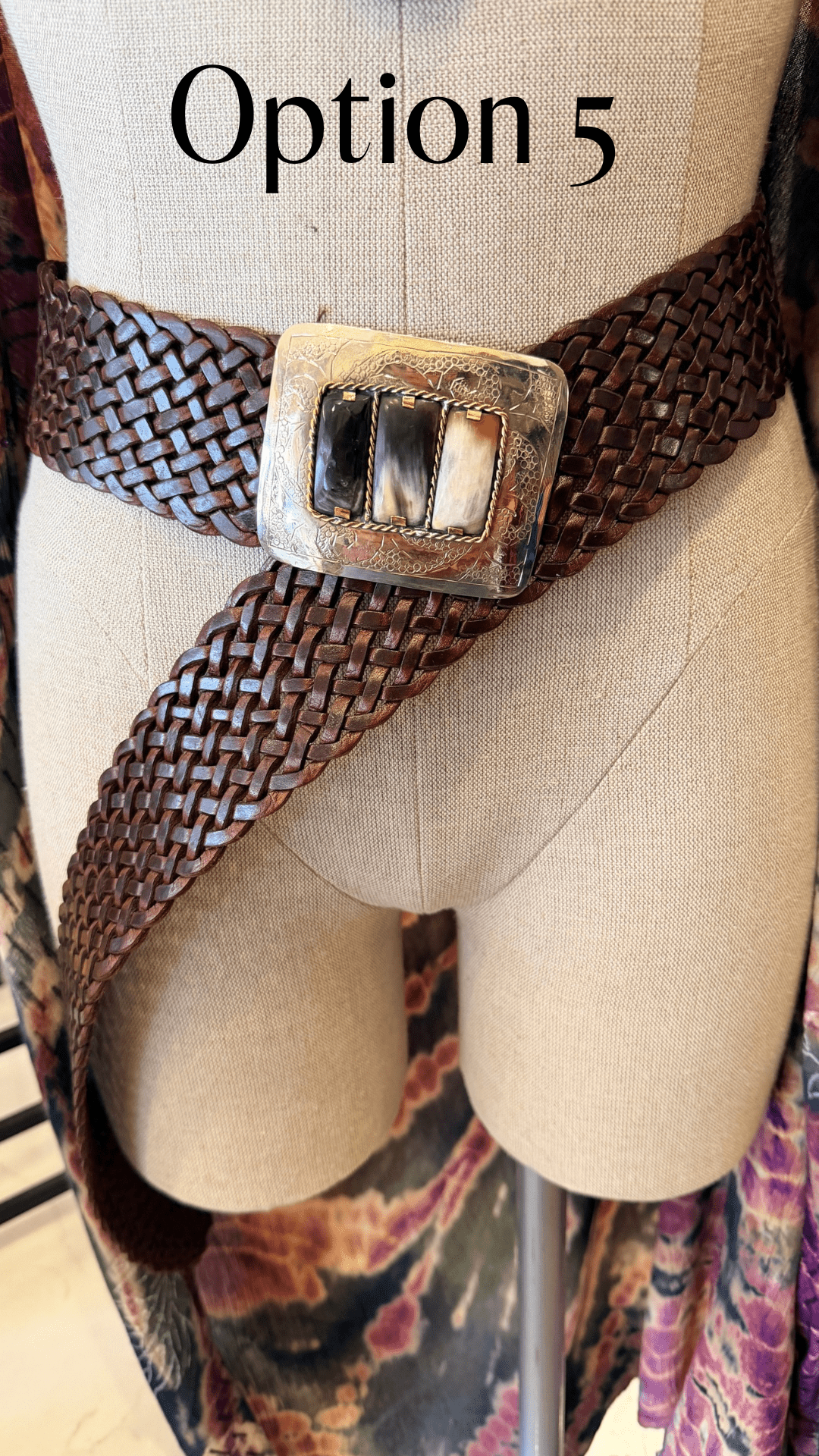 Leather Boho Belt with Chunky Buckle - Rebecca James Clothing