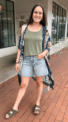 LIght Wash Stretch Denim Relaxed Fit Shorts - Rebecca James Clothing