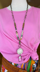 Love Life Beaded Mixed Metal Statement Necklace - Rebecca James Clothing