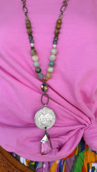 Love Life Beaded Mixed Metal Statement Necklace - Rebecca James Clothing