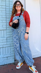 Market Day Boho Denim Patchwork Overalls - Rebecca James Clothing