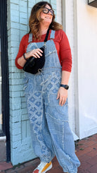Market Day Boho Denim Patchwork Overalls - Rebecca James Clothing