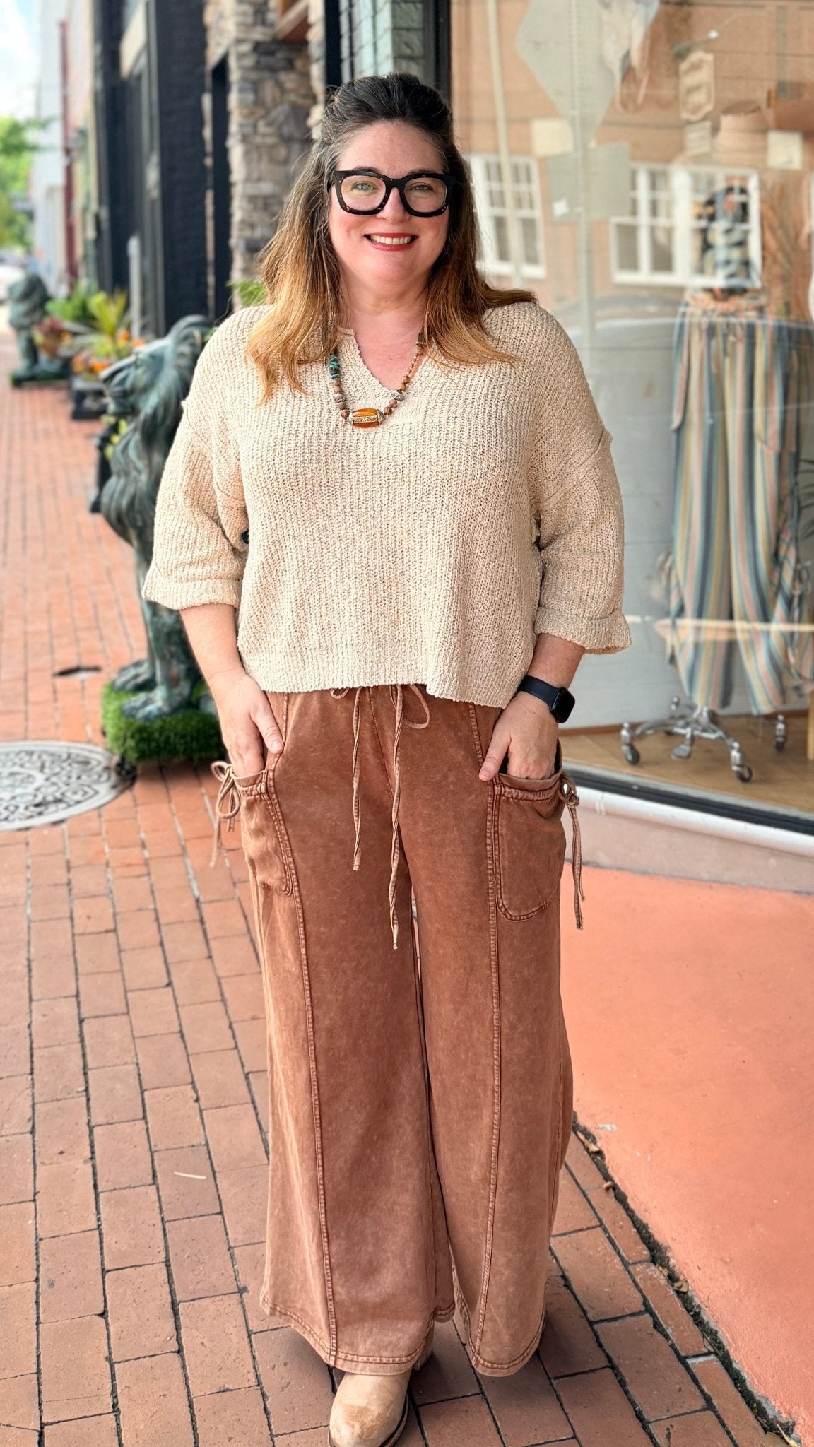 Market Mornings Brown Cotton Boho Pants - Rebecca James Clothing