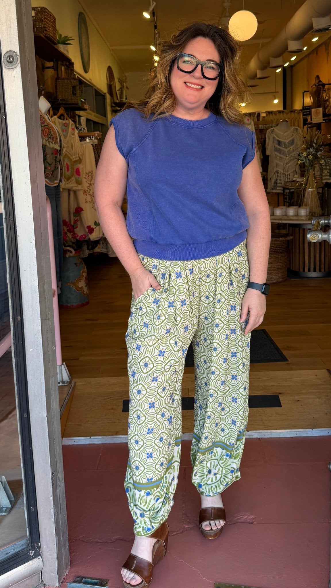 Meadow Mist Boho Cotton Wide Leg Pants - Rebecca James Clothing