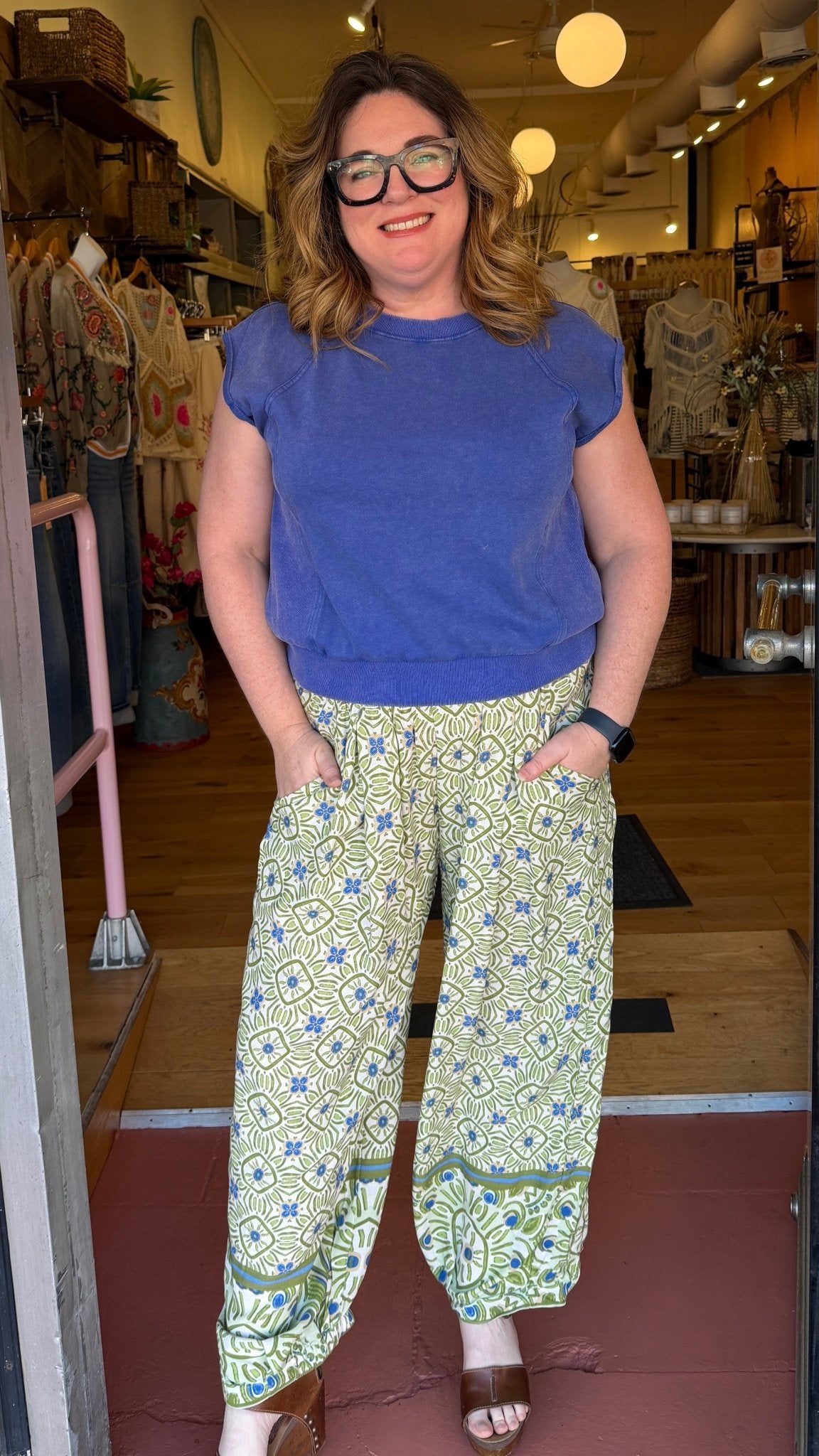 Meadow Mist Boho Cotton Wide Leg Pants - Rebecca James Clothing