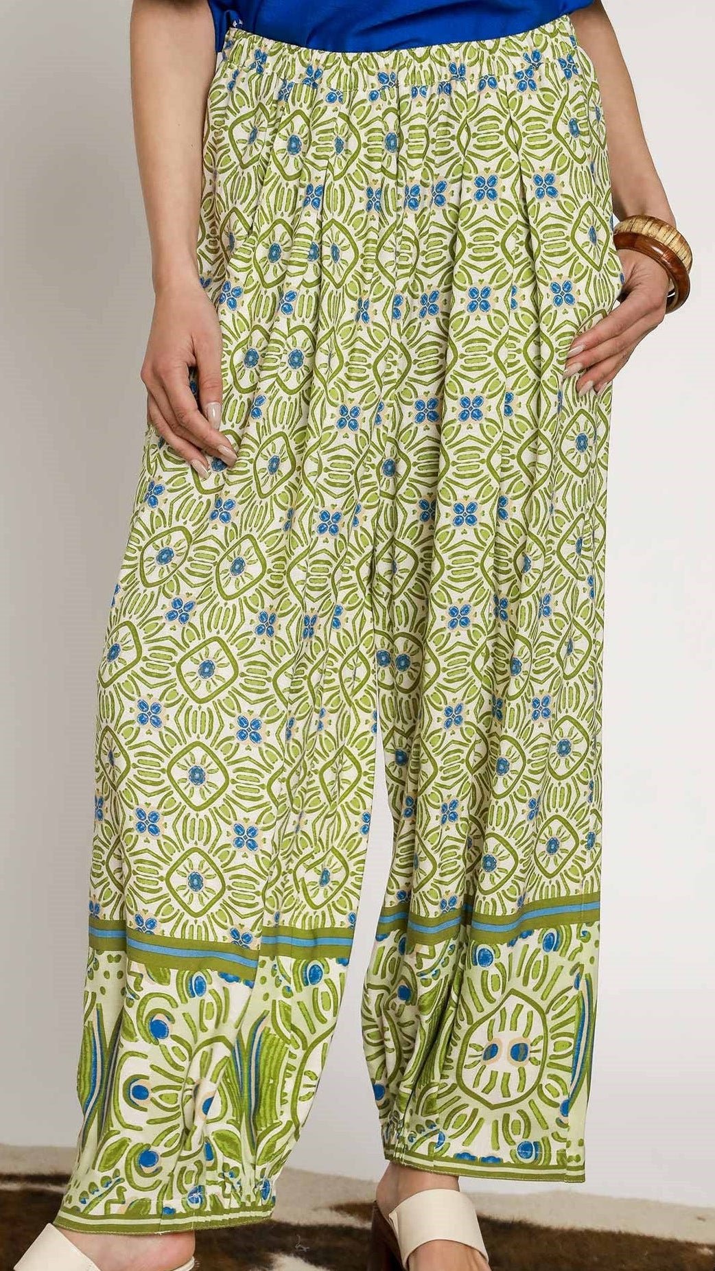 Meadow Mist Boho Cotton Wide Leg Pants - Rebecca James Clothing