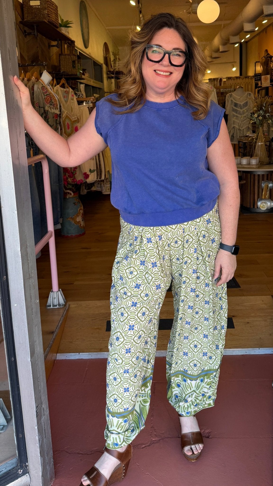 Meadow Mist Boho Cotton Wide Leg Pants - Rebecca James Clothing