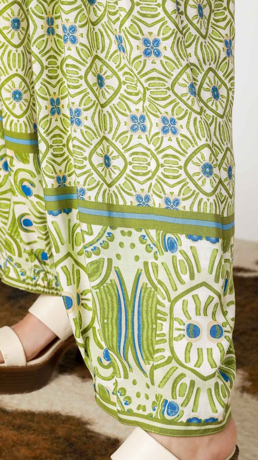 Meadow Mist Boho Cotton Wide Leg Pants - Rebecca James Clothing